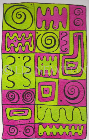 Shapes in Pink and Lime